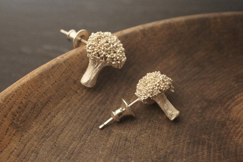 925スターリングシルバー ブロッコリーピアス - ハンドメイド (MW E1007) - ピアス・イヤリング - スターリングシルバー シルバー