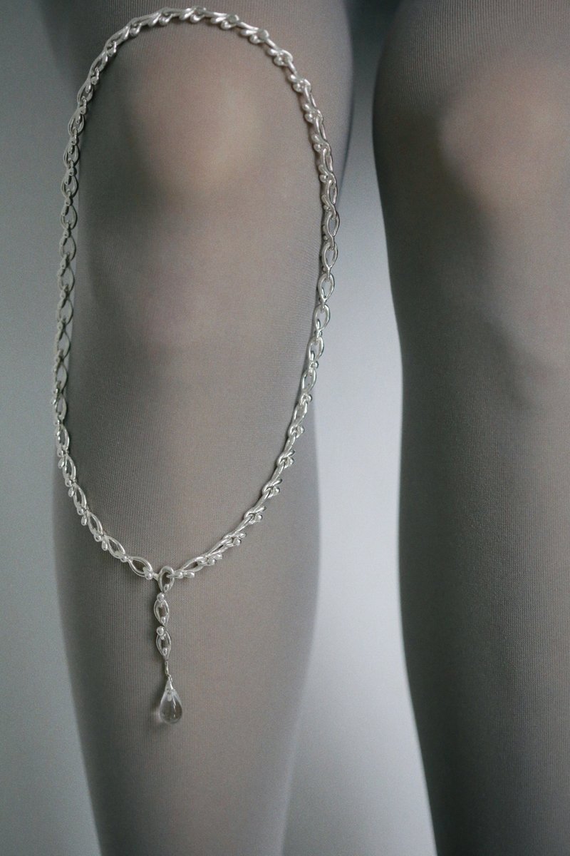 droplet Necklace 雨珠項鍊 - 項鍊 - 純銀 透明