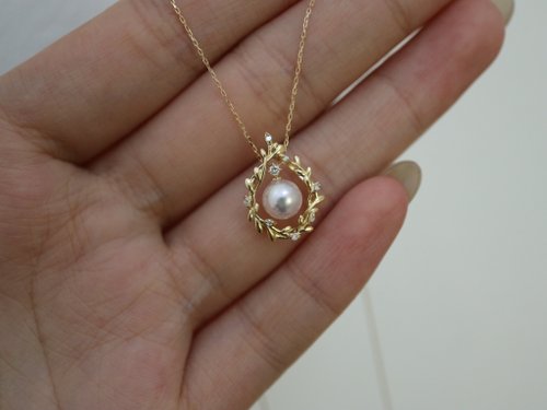 KOKO PEARL JEWELRY 日本直送 akoya珍珠項鍊 可拆卸款 18k黃金鑽石吊墜 交換禮物