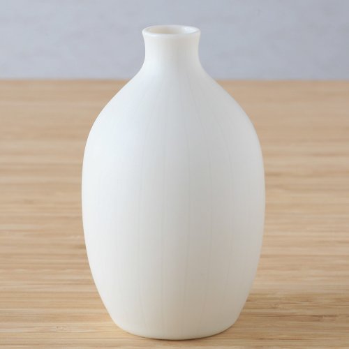 白い磁器の細長い一輪挿し - ショップ studio bwanji 花瓶