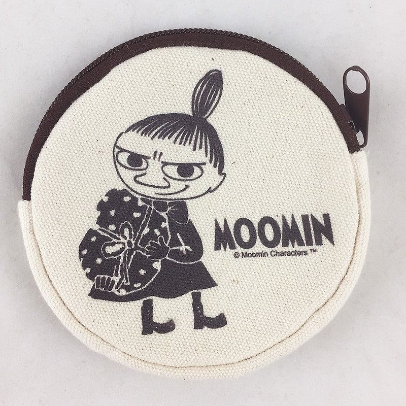 Moomin授權-零錢包【小不點】 - 零錢包/小錢包 - 棉．麻 黑色