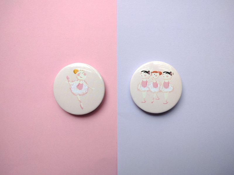 Ballerina Girls/ Pin Set - Badges & Pins - Plastic Pink