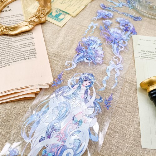 木田森果 wood3f NO 463 優遊月光Blue Flower Fairy 2 / 紙膠帶 Masking Tape