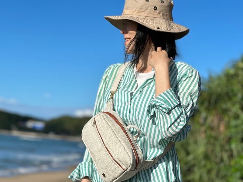 Taiwan Original-Vegan Holiday Bag-White Sand Color - Luggage & Luggage Covers - Cotton & Hemp White