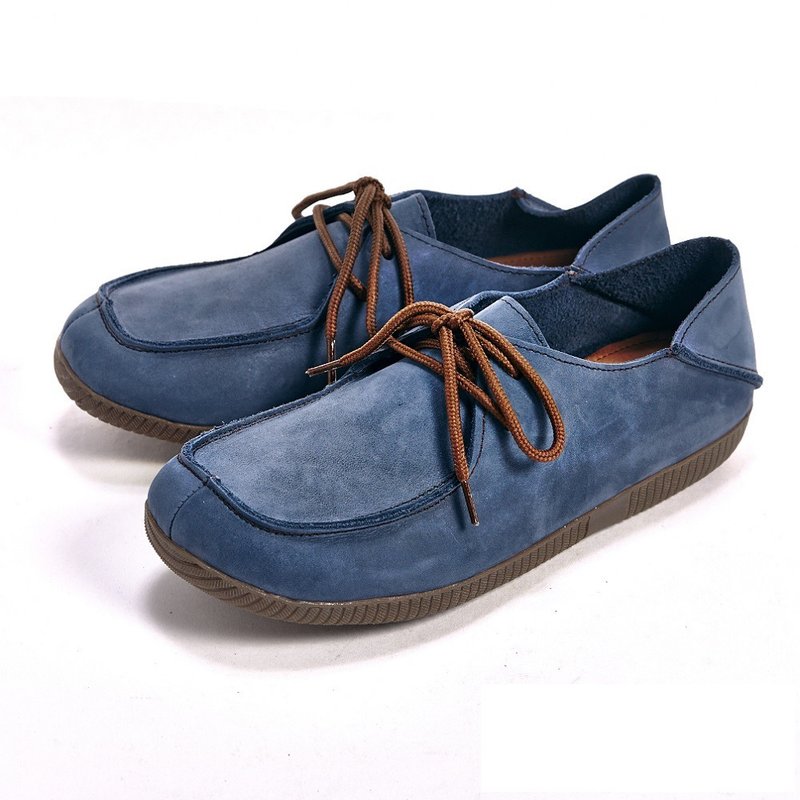 WALKING ZONE step-on double-wear casual women's shoes - blue (also red and Brown) - รองเท้าลำลองผู้หญิง - หนังแท้ 