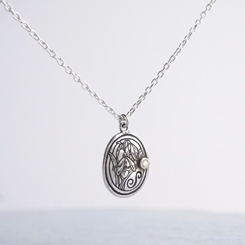 [S] Initial pendant [P049SV] - 項鍊 - 寶石 