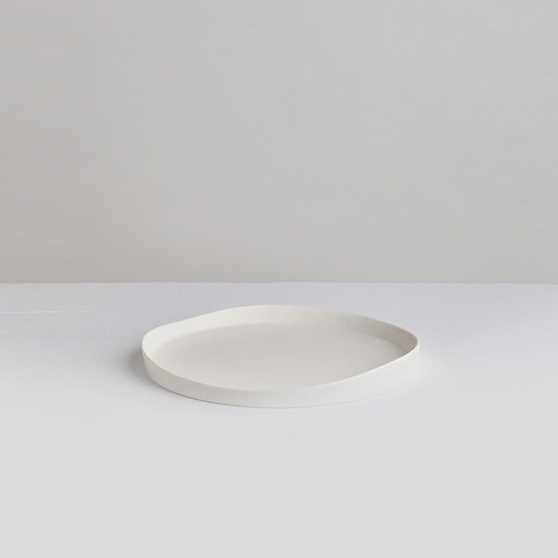【3,co】水波系列圓形托盤(2號) - 白 - 碟子/醬料碟 - 瓷 白色