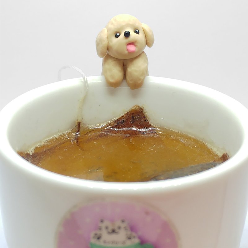Toy Poodle Tea Bag Holder - Poodle Tea bag Holder - แก้วมัค/แก้วกาแฟ - ดินเหนียว 