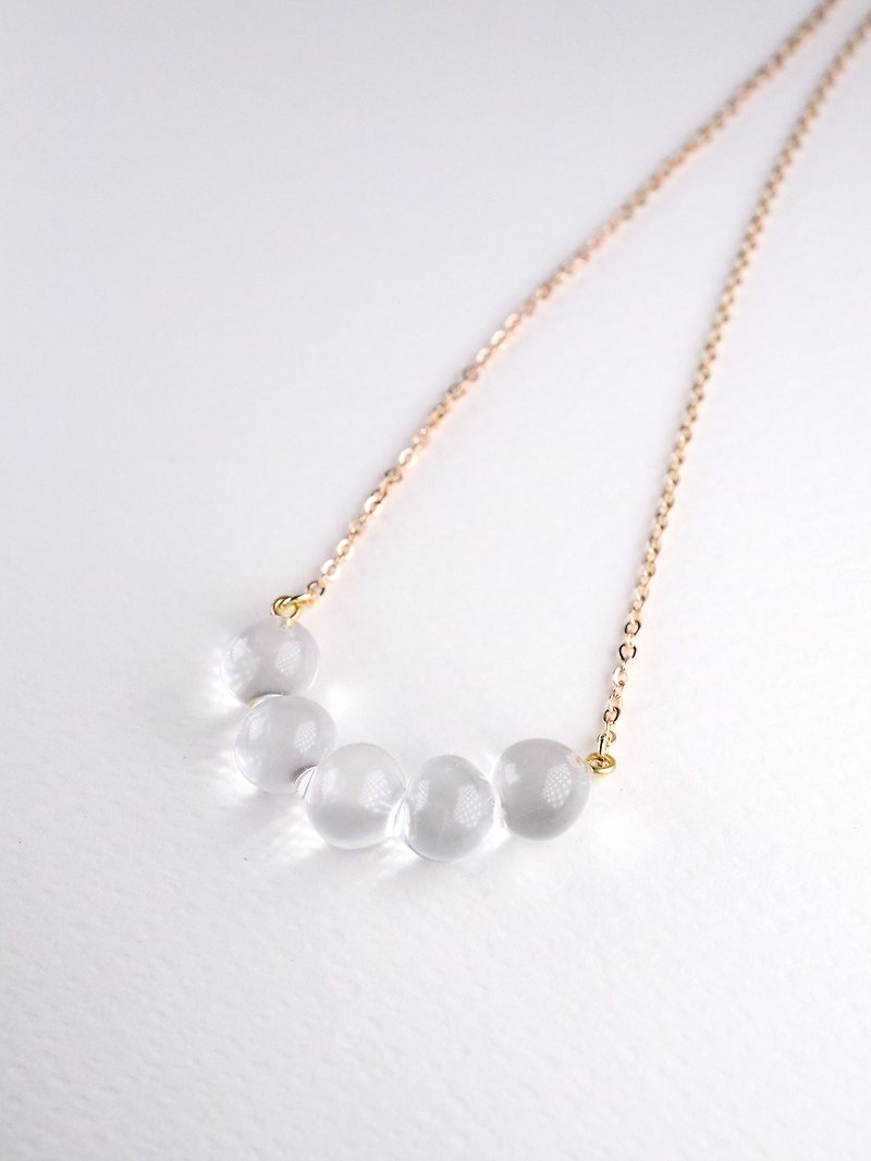 ARCO - Lampwork boro glass droplets necklace - สร้อยติดคอ - แก้ว สีใส