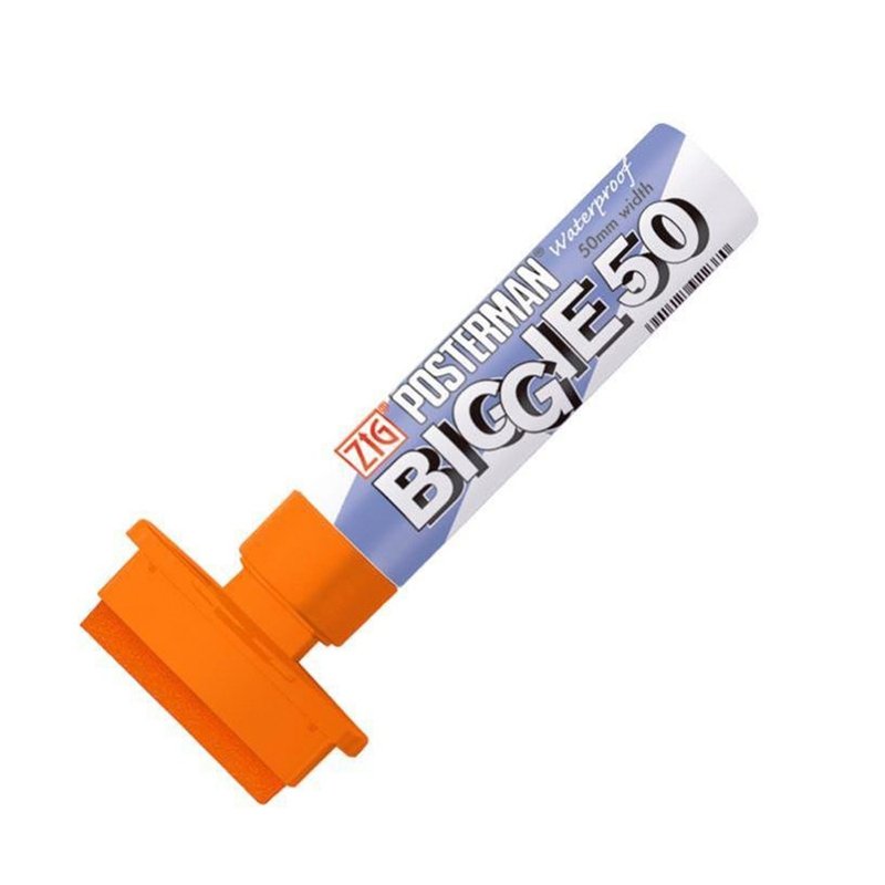 【Kuretake 日本吳竹】ZIG 防水廣告筆 橘色 寬幅50MM - 其他書寫用具 - 顏料 橘色