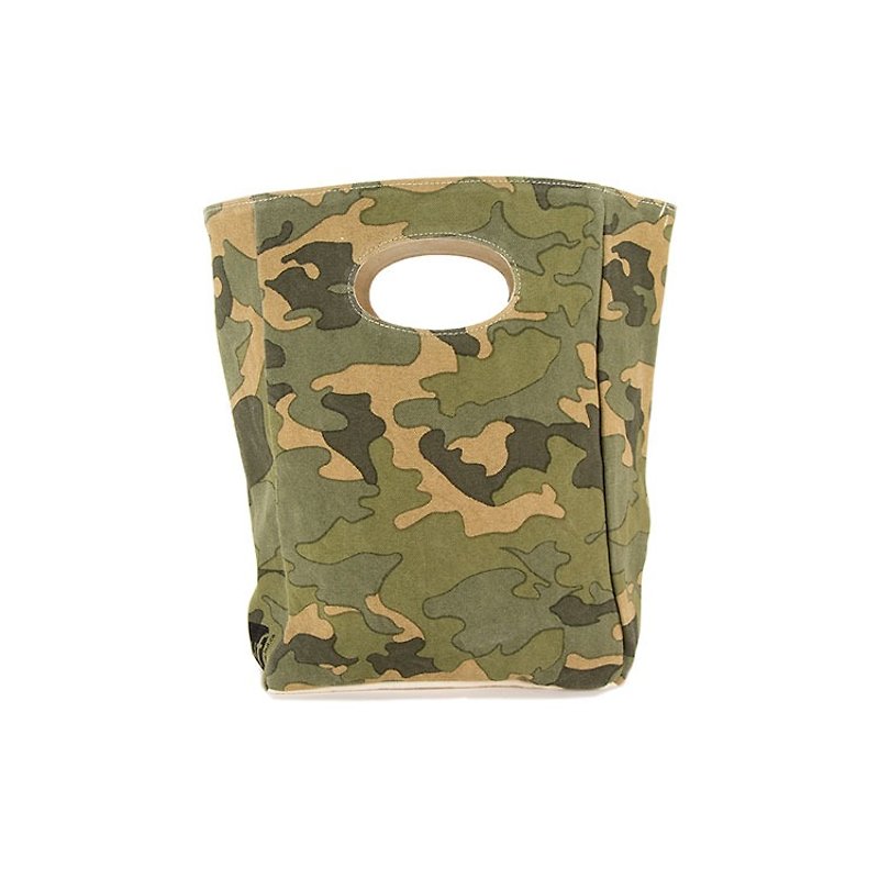 【Canadian Fluf Organic Cotton】 Handbag-(Camouflage) - กระเป๋าถือ - ผ้าฝ้าย/ผ้าลินิน สีเขียว