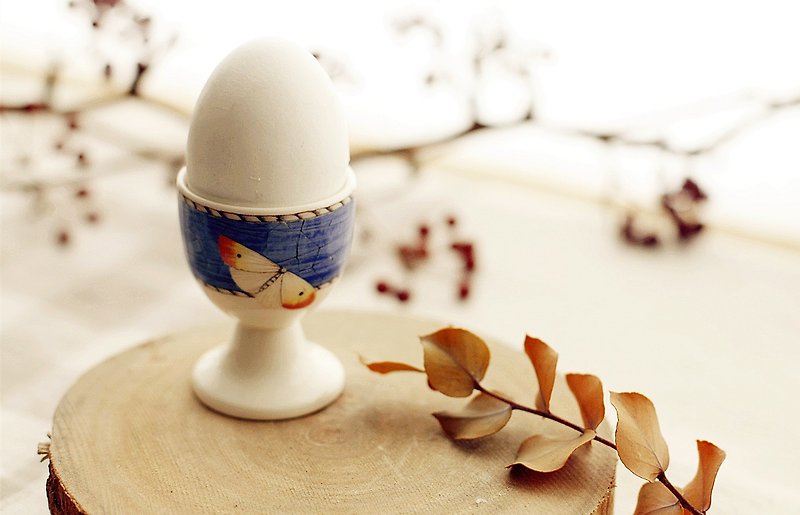 Good day [fetish] UK VINTAGE / Wedgwood-Sarah's Garden yellow butterfly egg cup - Pottery & Ceramics - Other Materials Multicolor