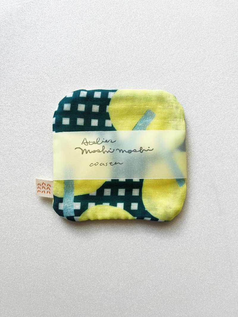moshimoshi 杯墊 | yellow orange - 杯墊 - 棉．麻 
