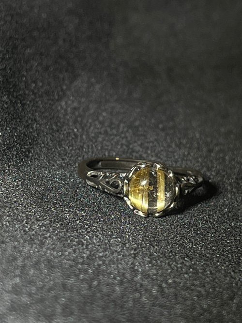 nuwu jewelry 女巫彩寶 財富之石 s925銀 金紅石 鈦金 太陽花 板鈦金 戒子 戒指