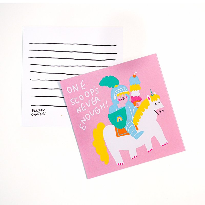 One Scoop Never Enough Card - 卡片/明信片 - 紙 粉紅色