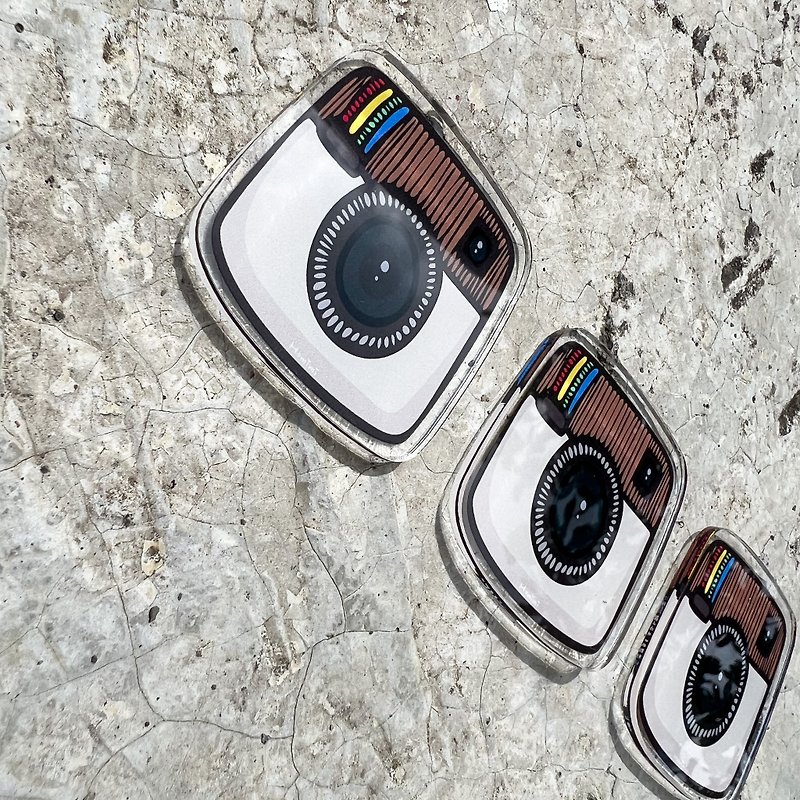 Instagram 相機造型 防水磁鐵 - 磁石貼/磁鐵 - 塑膠 白色