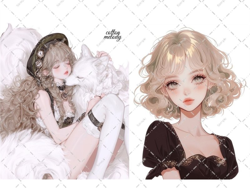 original sticker no.6331 人物ステッカー オリジナルステッカー 人物ステッカー 女の子ステッカー オリジナル人物ステッカー - 貼紙 - 紙 