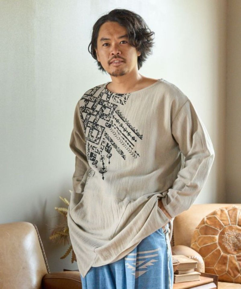 【熱門預購】藏式吉祥無盡結長袖休閒不對襯上衣(4色) IDS-4305 - 帽T/大學T - 棉．麻 