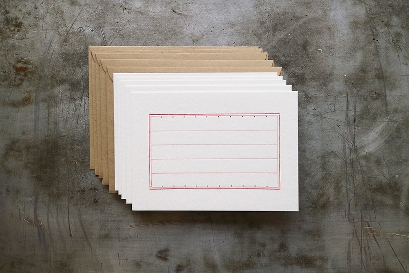Letterpress Short Card / Stationery (5 copies) - Cards & Postcards - Paper White