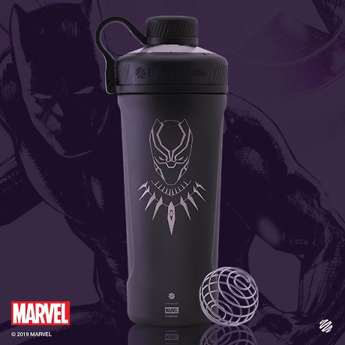 BlenderBottle Marvel Comics Radian Insulated Stainless Steel 26-Ounce Shaker Bottle Black Panther