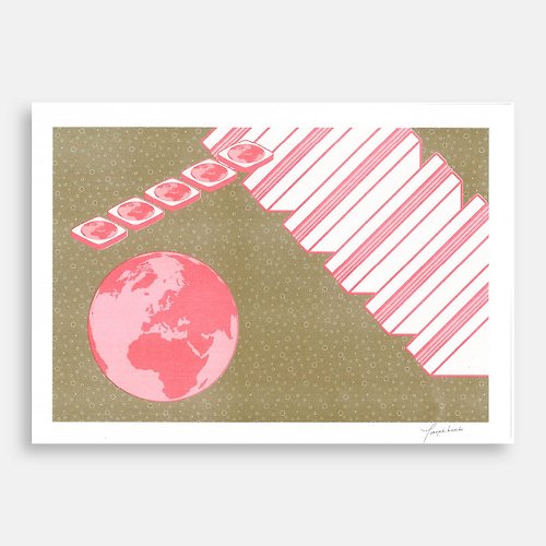 koseko design&press｜小瀬古文庫 Art Print (RISO) - 火腿の地球 #09