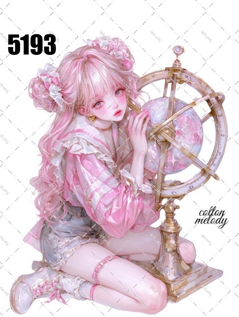 original sticker no.5193 人物ステッカー オリジナルステッカー オリジナル人物ステッカー 装飾ステッカー cotton melody - 貼紙 - 紙 