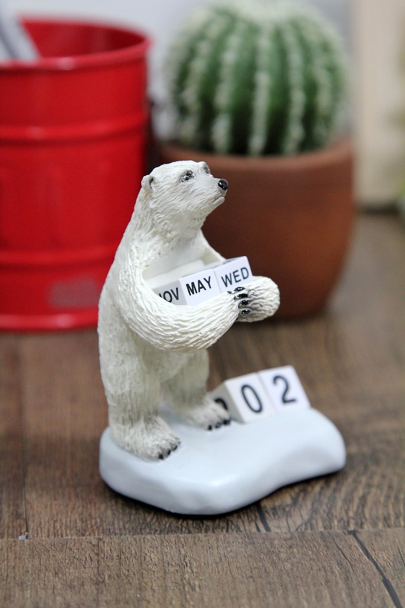 日本Magnets馬戲團動物系列桌上小桌曆/月曆(北極熊款) - 其他 - 樹脂 白色