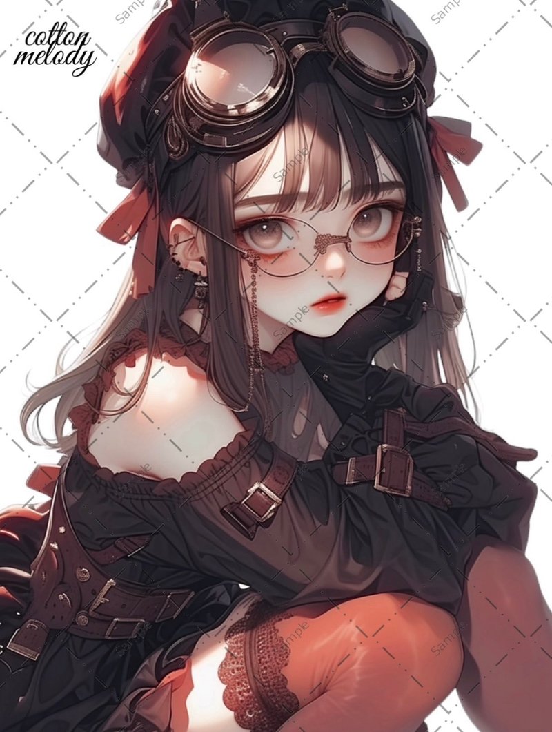 original sticker no.631 人物ステッカー オリジナルステッカー 人物ステッカー 女の子ステッカー オリジナル人物ステッカー - 貼紙 - 紙 