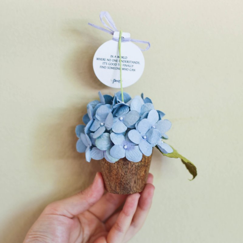 Posie Tiny Pot, Blue Sky Hydrangea - 裝飾/擺設  - 紙 藍色