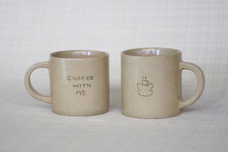 Coffee with Me bear ceramics Mugs 300ml - Mugs - Pottery Brown