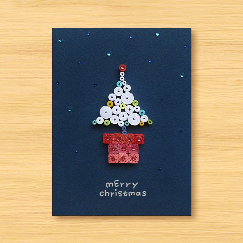 手巻きカード_クリスマスは小さな鍋メリーchristmas_Aを願っています - カード・はがき - 紙 