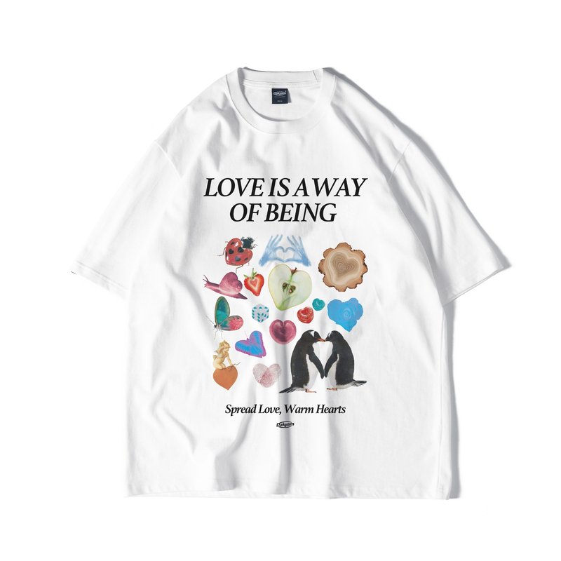 DAKYAM LOVE is everything Love heart imaginary shape print American casual short-sleeved T-shirt - เสื้อยืดผู้ชาย - ผ้าฝ้าย/ผ้าลินิน 