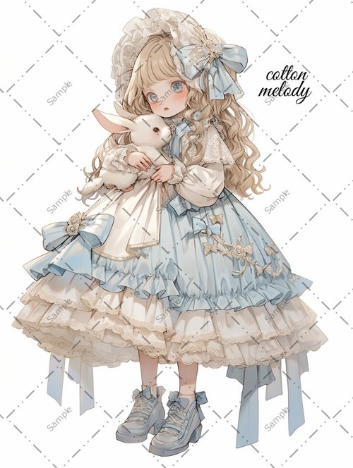 cotton-melody original sticker no.4 人物ステッカー オリジナルステッカー 人物ステッカー 女の子ステッカー オリジナル人物ステッカー