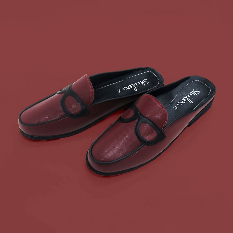 Glasses half-sandals - Red - 涼鞋 - 其他材質 紅色