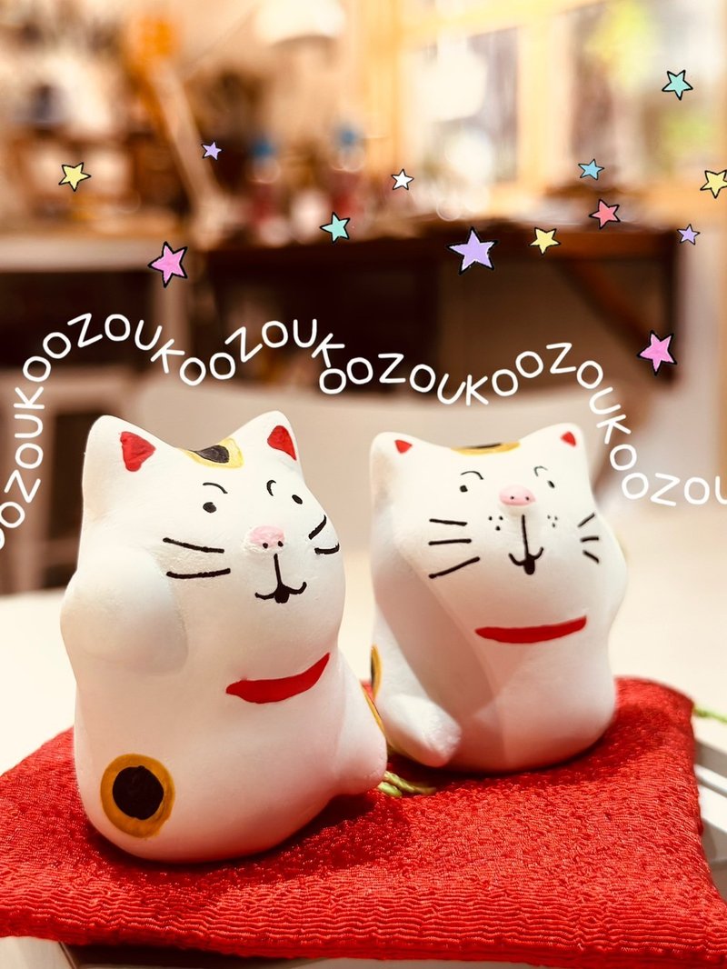 DIY材料包 自製招財貓 一對招き猫模型 - 其他 - 黏土 
