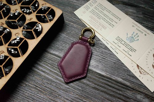 IPPI手作革物 造型悠遊卡 晶片吊飾－鑰匙圈款－紫色