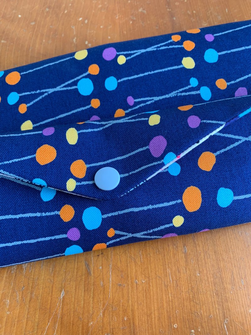 Wenqingfeng environmentally friendly chopsticks bag colorful dotted blue hand-made tableware bag. Exchange gifts. Select the best - กล่องเก็บของ - ผ้าฝ้าย/ผ้าลินิน สีน้ำเงิน