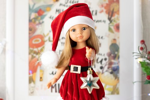 ShopFashionDolls Santa costume for doll Paola Reina, Siblies (33cm/13 inch), Christmas outfit
