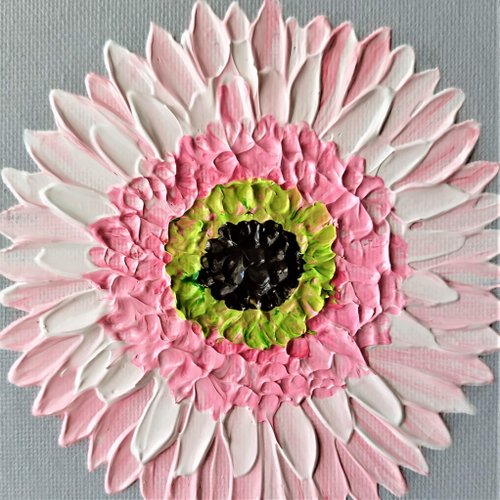 【オレンジペコ様お取り置き】花の絵　フラワーテクスチャーアート　絵画 オレンジペコ様お取り置き】花の絵 フラワーテクスチャーアート