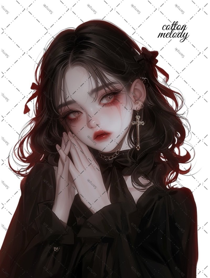 original sticker no.1667 人物ステッカー オリジナルステッカー 人物ステッカー 女の子ステッカー オリジナル人物ステッカー - 貼紙 - 紙 