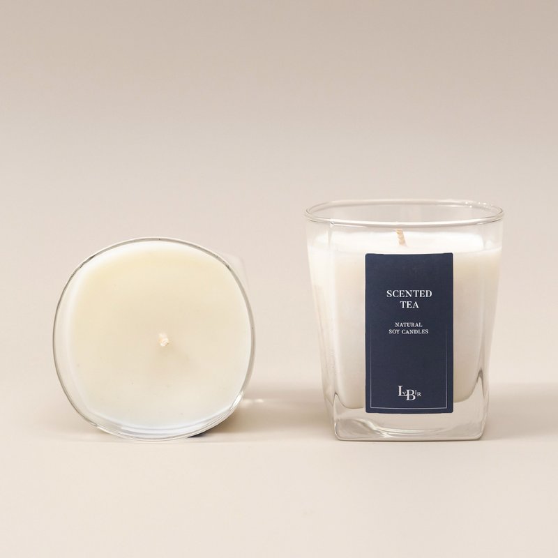 [Tea | Floral Oolong] Natural soy scented candle - with dust cover - Fragrances - Glass 