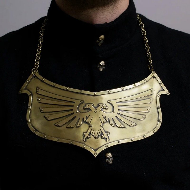 40K Gorget Warhammer World Skaven Cosplay - Necklaces - Copper & Brass Gold