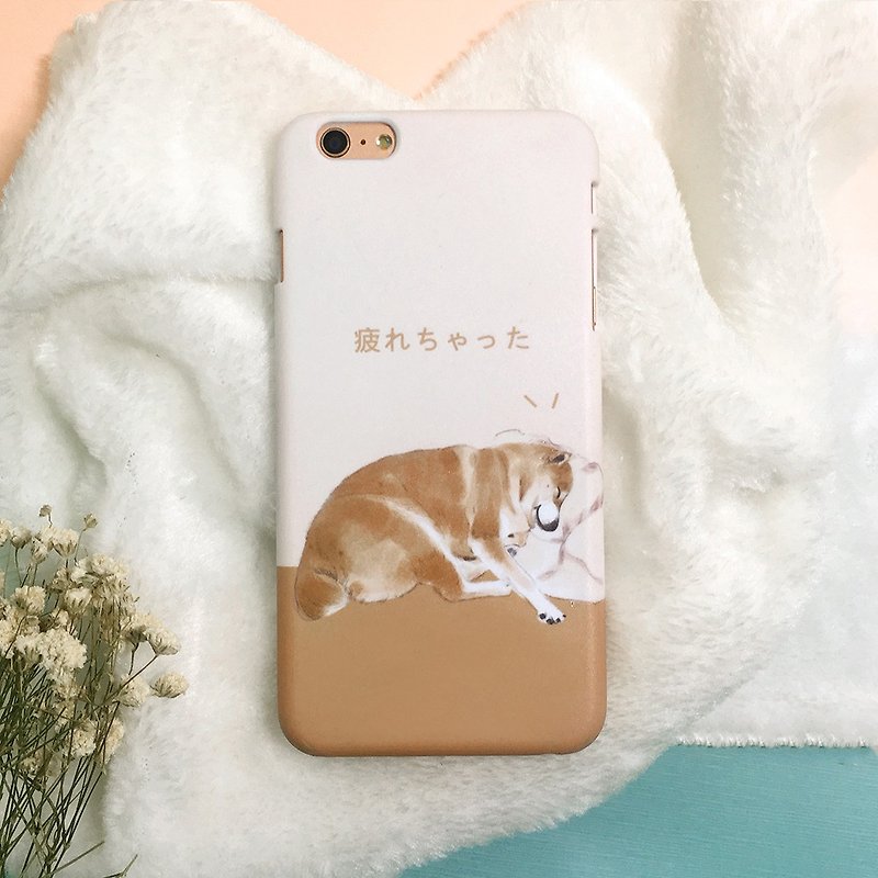 Do not want to go out! Sleeping peace Xiao Chai (iPhone.Samsung Samsung, HTC, Sony. Asus mobile phone case) - เคส/ซองมือถือ - พลาสติก สีนำ้ตาล