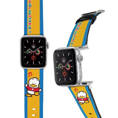 i-Smart SANRIO-Apple Watch-皮革錶帶-條紋AHIRUNOPEKKLE