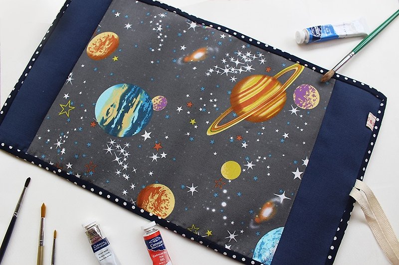 Universe Videos with bags / Pencil tool pouch trim Volume was ke ー su Drawing with ERI - Pencil Cases - Cotton & Hemp Black