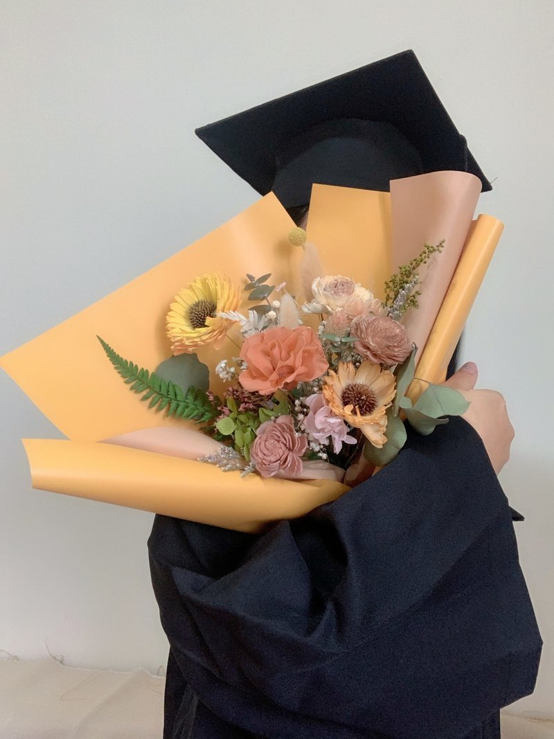 [Graduation Ceremony Special Selection] Large and medium-sized bouquets / immortal bouquets / sunflowers / sunflowers - ช่อดอกไม้แห้ง - พืช/ดอกไม้ สีเหลือง