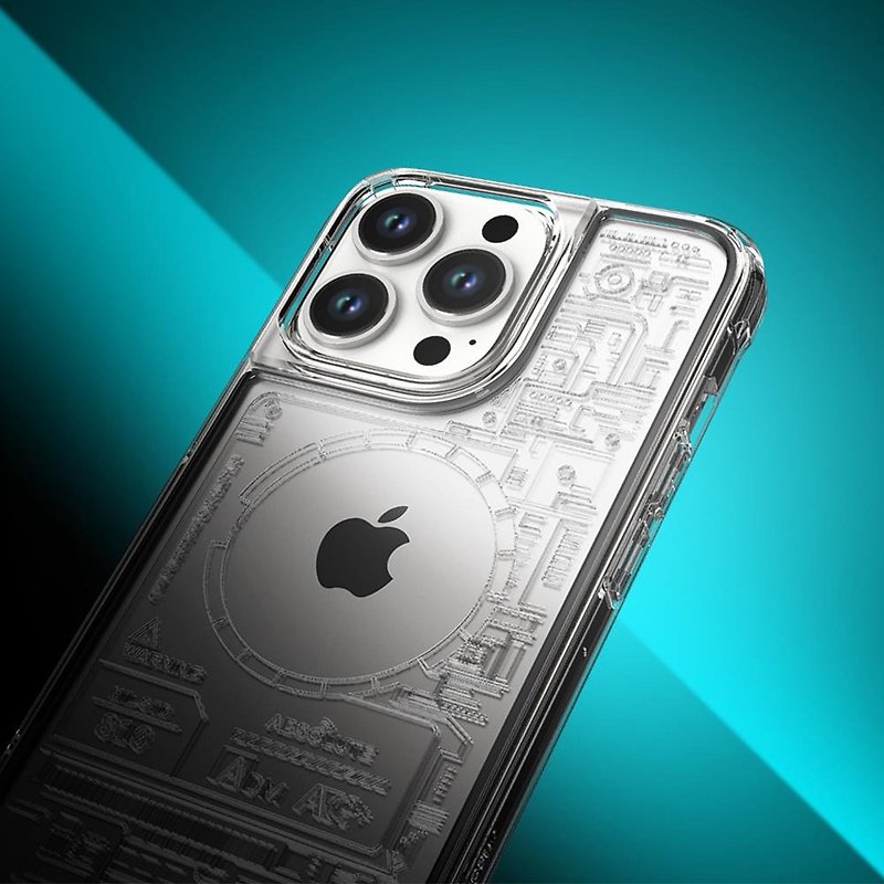LINKASEAIR Drop Resistant Antibacterial Etched Glass Case iPhone13 Pro 6.1 inch Circuit Board - Phone Cases - Glass Transparent