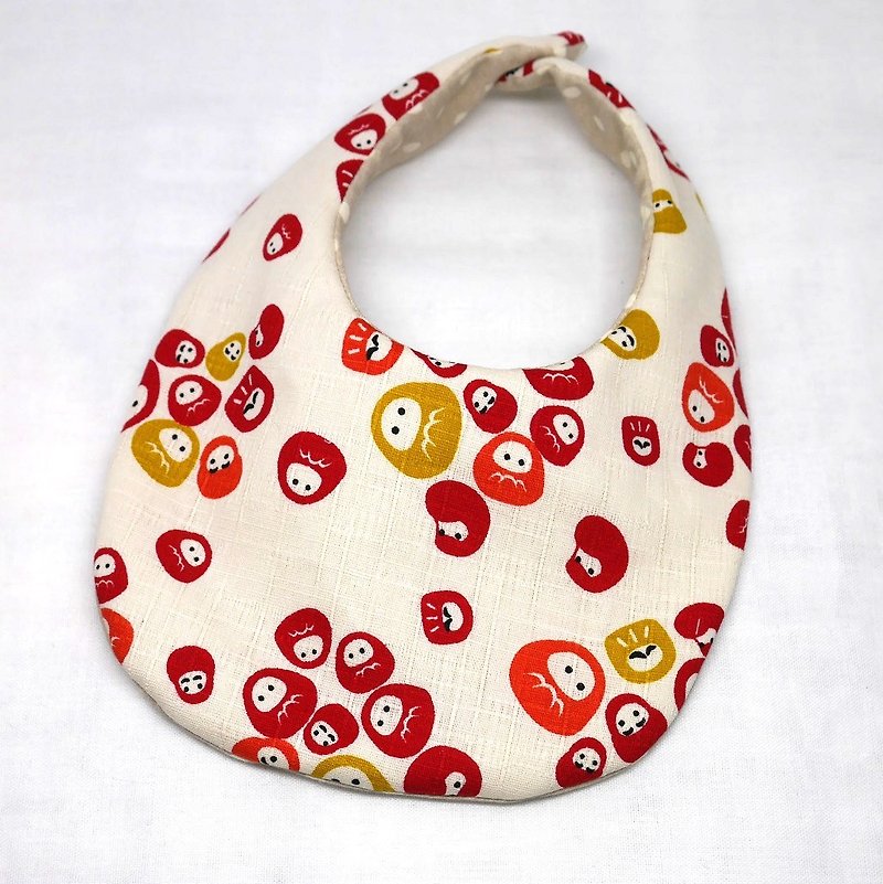 Japanese Handmade Baby Bib / Daruma - ผ้ากันเปื้อน - ผ้าฝ้าย/ผ้าลินิน สีแดง