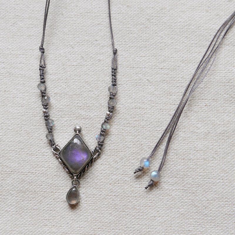 handmade silver labradorite nacklace - Necklaces - Gemstone Purple