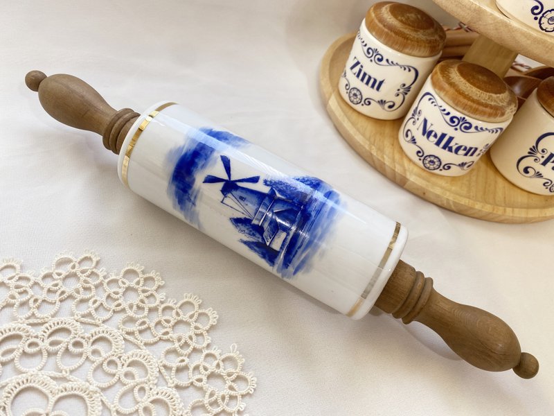 【好日戀物】德國vintage/antique手繪陶瓷桿麵棍 - 其他 - 陶 多色